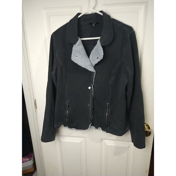 Yest Woman 12 Jacket Lightweight Collared Snap Zip Pocket Casual Y2K Grunge - Picture 3 of 9